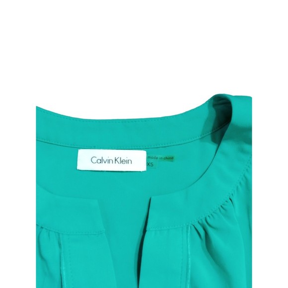 Women's Calvin Klein Sleeveless Green Shirt Size Xs‎ - Picture 4 of 16